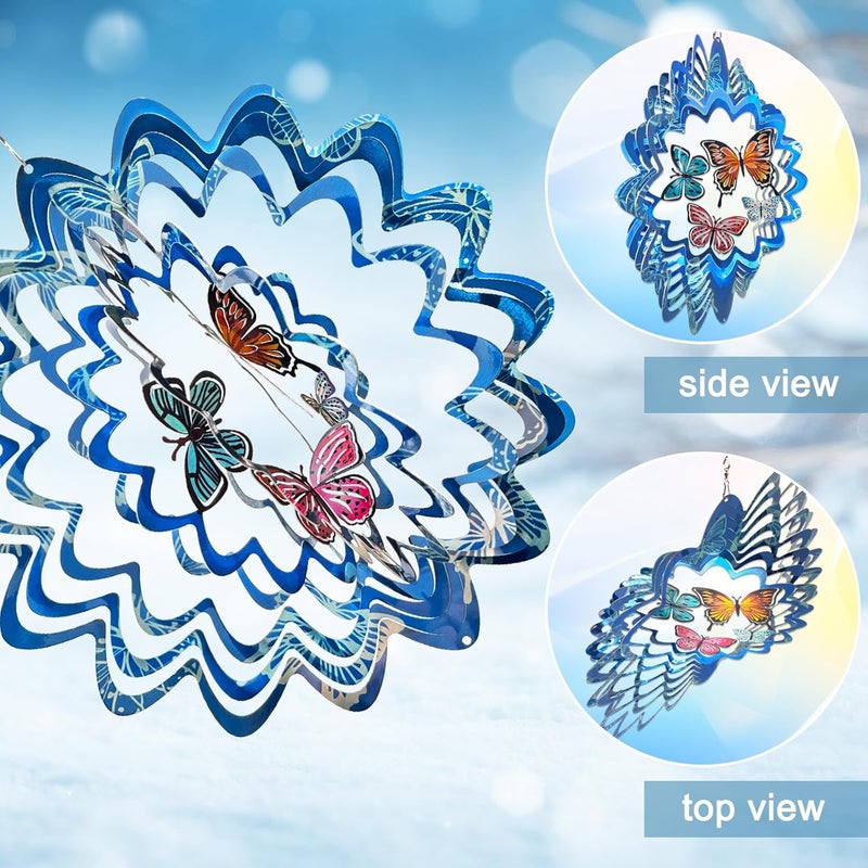 Eiryhope Butterfly Wind Spinner - 12inch Laser-Cut Stainless Steel Wind Spinners | 3D Kinetic Garden Decoration & Yard Art for Outdoor | Butterfly Gifts for Women, Mother, Wife, Grandma & Holidays - Image 4